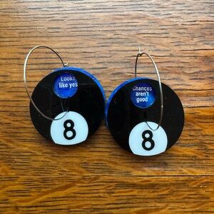 Magic 8 Ball Hoop Earrings